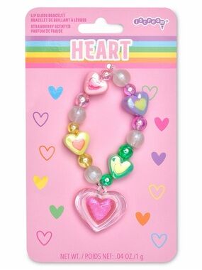 NWT iScream Heart Elastic Beaded Pastel Colors Bracelet NO LIP GLOSS